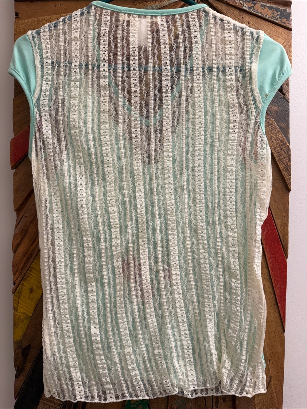 Romantic Mint Winged Graphic V-Neck Tank - Picture 8 of 9